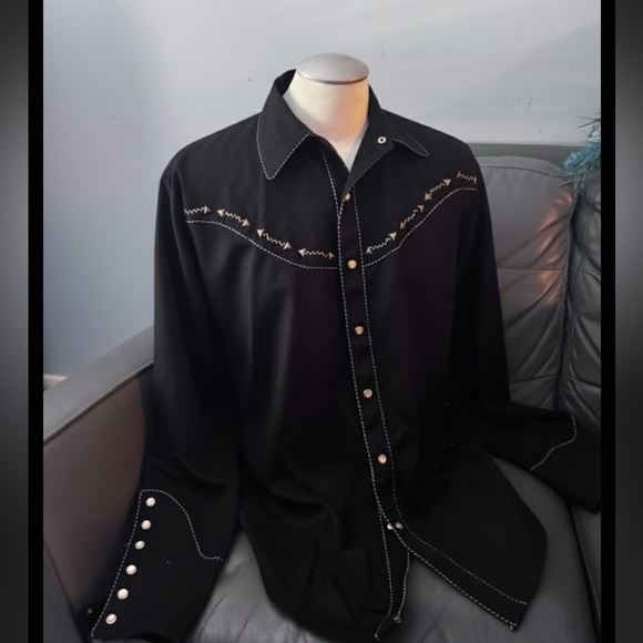 Scully Other - Scully Men's Diamond Embroidered Long Sleeve Western Shirt size XL